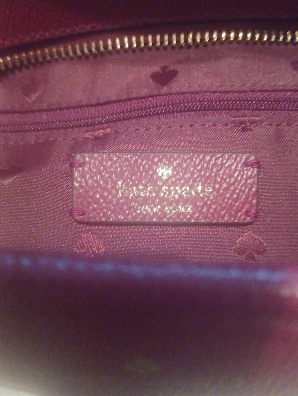 Kate Spade Learher Rasperry Red Tote 16x11 - Picture 6 of 8